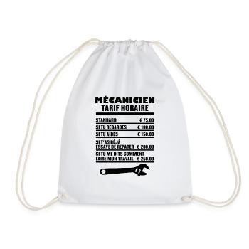 Mécanicien Tarif Horaire - Sac de sport léger - blanc - Devant