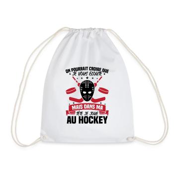 Dans ma tête je joue au hockey - Sac de sport léger - blanc - Devant
