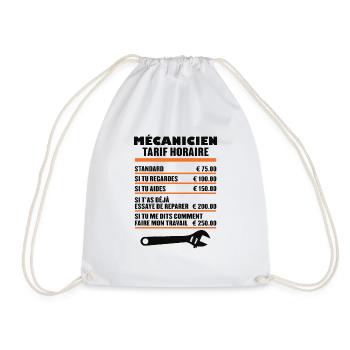 Mécanicien Tarif Horaire - Sac de sport léger - blanc - Devant