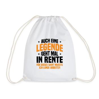 Auch Eine Legende Geht Mal In Rente Geschenk Rente - Turnbeutel - Weiß - Vorne