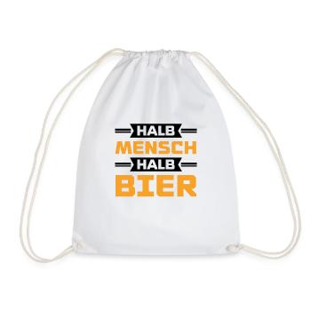 Halb mensch halb bier - Turnbeutel - Weiß - Vorne