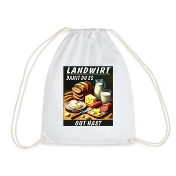 LANDWIRT DAMIT DU ES GUT HAST - Turnbeutel - Weiß - Vorne