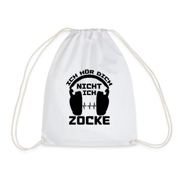 Ich Hör Dich Nicht Ich Zocke - Turnbeutel - Weiß - Vorne