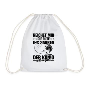Reichet mir die rute ihr der könig will angeln! - Turnbeutel - Weiß - Vorne