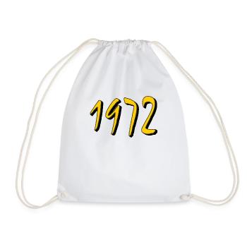 BIRTHDAY YEAR 1972 - Drawstring Bag - white - Front
