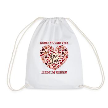 DES CONFETTIS ET BEAUCOUP D’AMOUR DANS LE CŒUR - Sac de sport léger - blanc - Devant