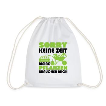 Sorry no time my plants need me - Drawstring Bag - white - Front