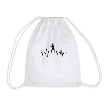 Golf heartbeat - Drawstring Bag - white - Front