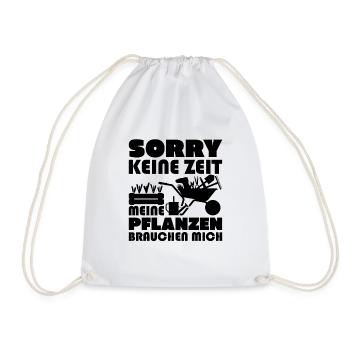Sorry no time my plants need me - Drawstring Bag - white - Front