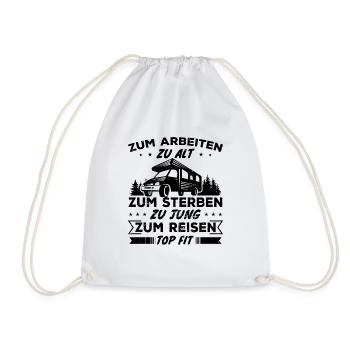 Zum reisen topfit - Geschenk Reisende - Turnbeutel - Weiß - Vorne