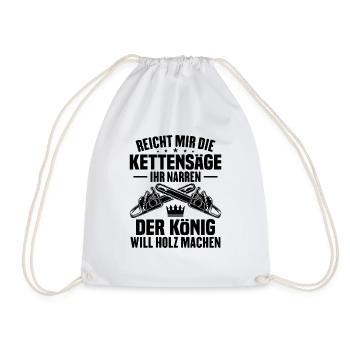 Hand me the chainsaw, you fools, the king - Drawstring Bag - white - Front