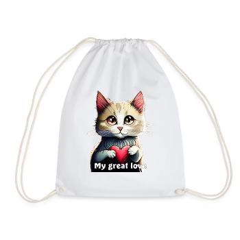 COEUR DE CHAT DE LA SAINT-VALENTIN Mon grand amour - Sac de sport léger - blanc - Devant