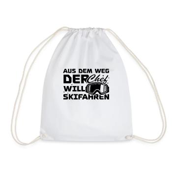 Aus dem weg der chef will skifahren - Turnbeutel - Weiß - Vorne