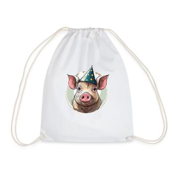 PIG CELEBRATIONS - Drawstring Bag - white - Front
