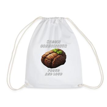 HAGGIS CONNOISSEUR PROUD AND LOUD - Drawstring Bag - white - Front