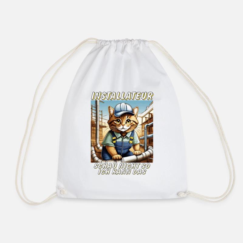 CAT INSTALLER - Drawstring Bag - white