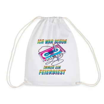 CASSETTE PARTY BEAST - Drawstring Bag - white - Front