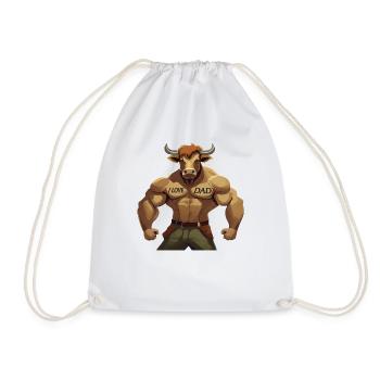 BULLE STIER I LOVE DAD - Turnbeutel - Weiß - Vorne