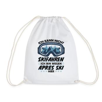 Je ne peux pas skier, je le fais à cause de l’après-ski - Sac de sport léger - blanc - Devant