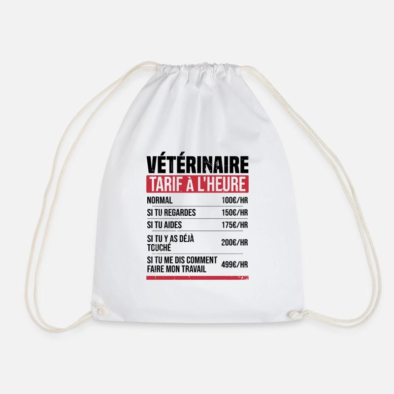 Tierarzt Stundensatz Humor Geschenkidee - Turnbeutel - Weiß
