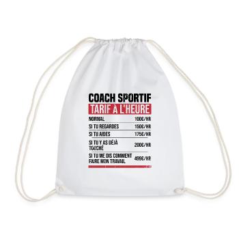 Personal Trainer Stundensatz Humor Geschenkidee - Turnbeutel - Weiß - Vorne