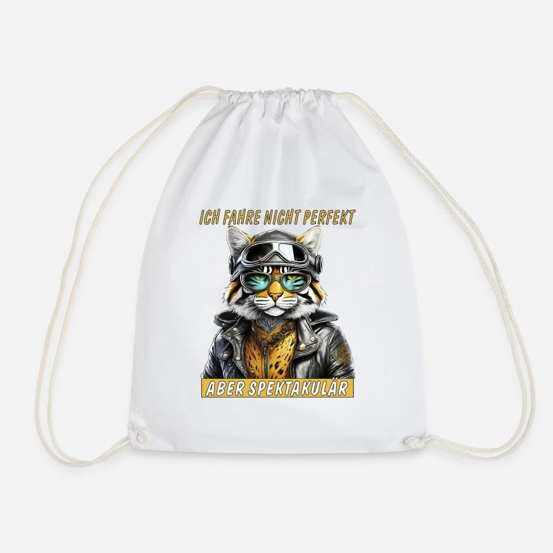 KATZE LEDERJACKE MOTORRAD PERFEKT SPEKTAKULÄR - Turnbeutel - Weiß