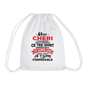 Mon chéri je t aime tu es formidable - Sac de sport léger - blanc - Devant