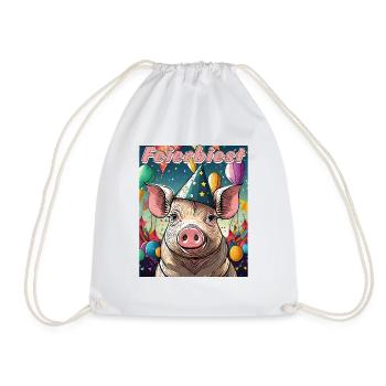 PIG CELEBRATION BEAST - Drawstring Bag - white - Front