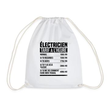 Elektriker Stundensatz Geschenkidee Humor - Turnbeutel - Weiß - Vorne
