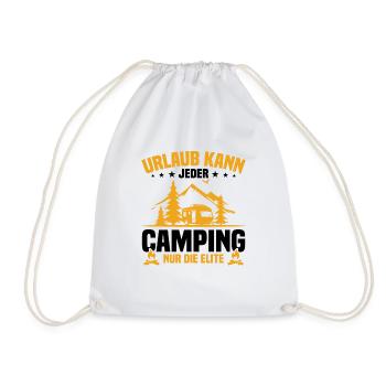 Everyone can go on holiday camping only the elite - Drawstring Bag - white - Front