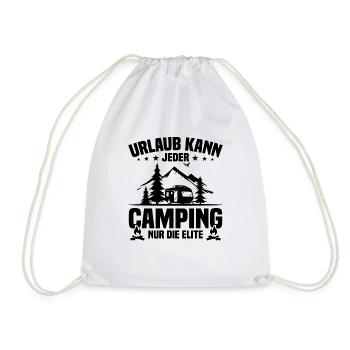 Urlaub Kann Jeder Camping nur Die Elite - Turnbeutel - Weiß - Vorne