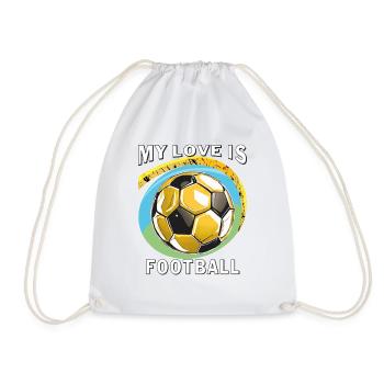 MY LOVE IS FOOTBALL - Drawstring Bag - white - Front