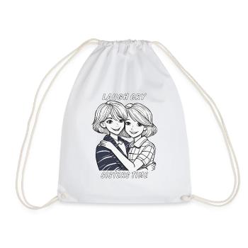SCHWESTERN LAUGH CRY SISTERS TIME - Turnbeutel - Weiß - Vorne
