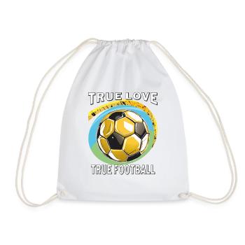 TRUE LOVE TRUE FOOTBALL - Drawstring Bag - white - Front
