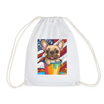 POT DE PEINTURE DRAPEAU AMÉRICAIN FRENCHIE - Sac de sport léger - blanc - Devant