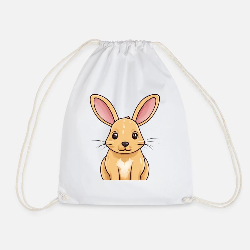 Cute bunny - Drawstring Bag - white