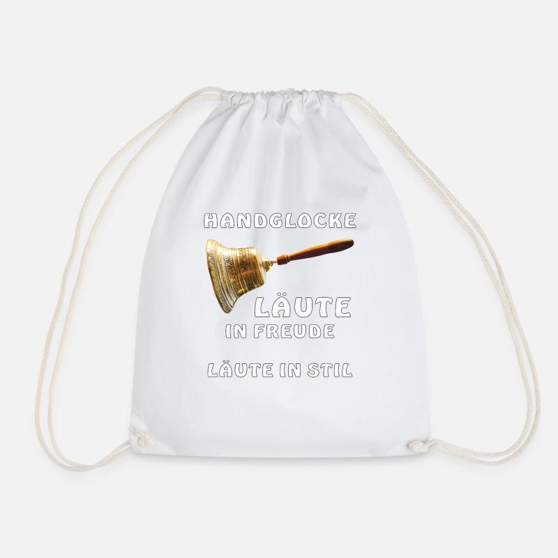 HAND BELL RINGING IN JOY - Drawstring Bag - white