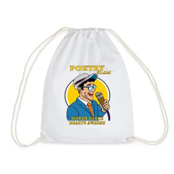 POETRY SLAM WORDS DANCE HEARTS AWAKEN - Drawstring Bag - white - Front