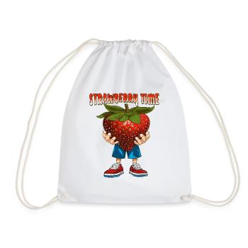 ERDBEERE STRAWBERRY TIME - Turnbeutel - Weiß - Vorne