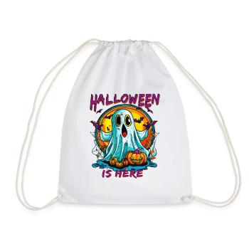 HALLOWEEN IS HERE - Drawstring Bag - white - Front
