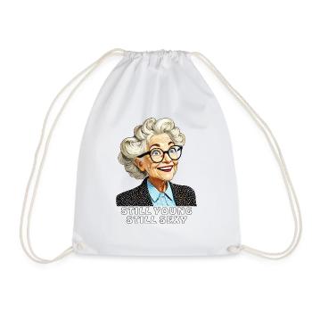 OLDER WOMAN STILL YOUNG STILL SEXY - Drawstring Bag - white - Front