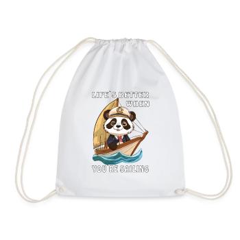SAILBOAT LIFE'S BETTER WHEN YOU'RE S - Drawstring Bag - white - Front