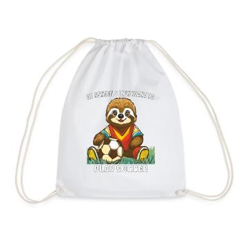 SLOTH AT SCHOOL I ONLY WANT TO PLAY SOCCER - Drawstring Bag - white - Front