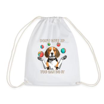 BEAGLE DON'T GIVE UP YOU CAN DO IT - Turnbeutel - Weiß - Vorne