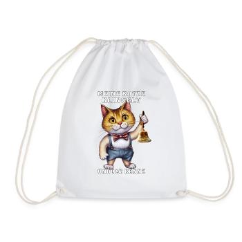 CHAT AVEC SONNERIE DE CLOCHE - Sac de sport léger - blanc - Devant