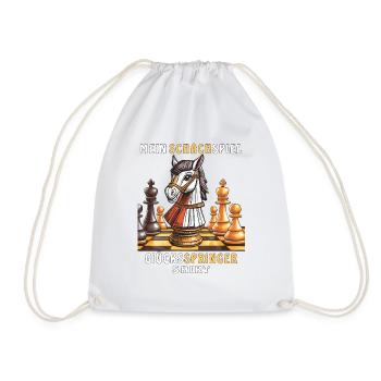 CHESS GAME LUCKY KNIGHT SHIRT - Drawstring Bag - white - Front