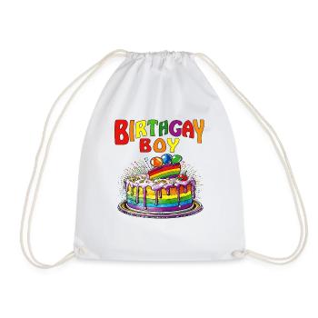 TORTE BIRTHGAY BOY - Turnbeutel - Weiß - Vorne