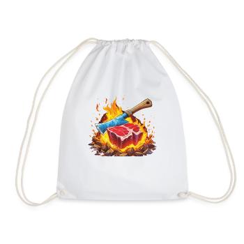 GRILLING STEAK - Drawstring Bag - white - Front