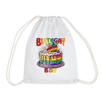 TORTE BIRTHGAY BOY - Turnbeutel - Weiß - Vorne