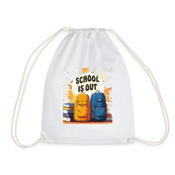 SCHOOL IS OUT - Drawstring Bag - white - Front